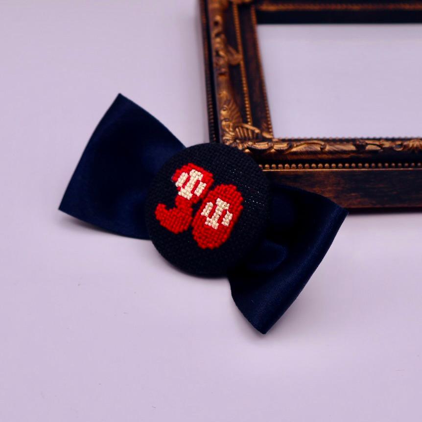 【番号オーダー可能】オリックス・バファローズ風カラー 2025年夏の陣 くるみボタンのヘアゴム クロスステッチ | 6枚目